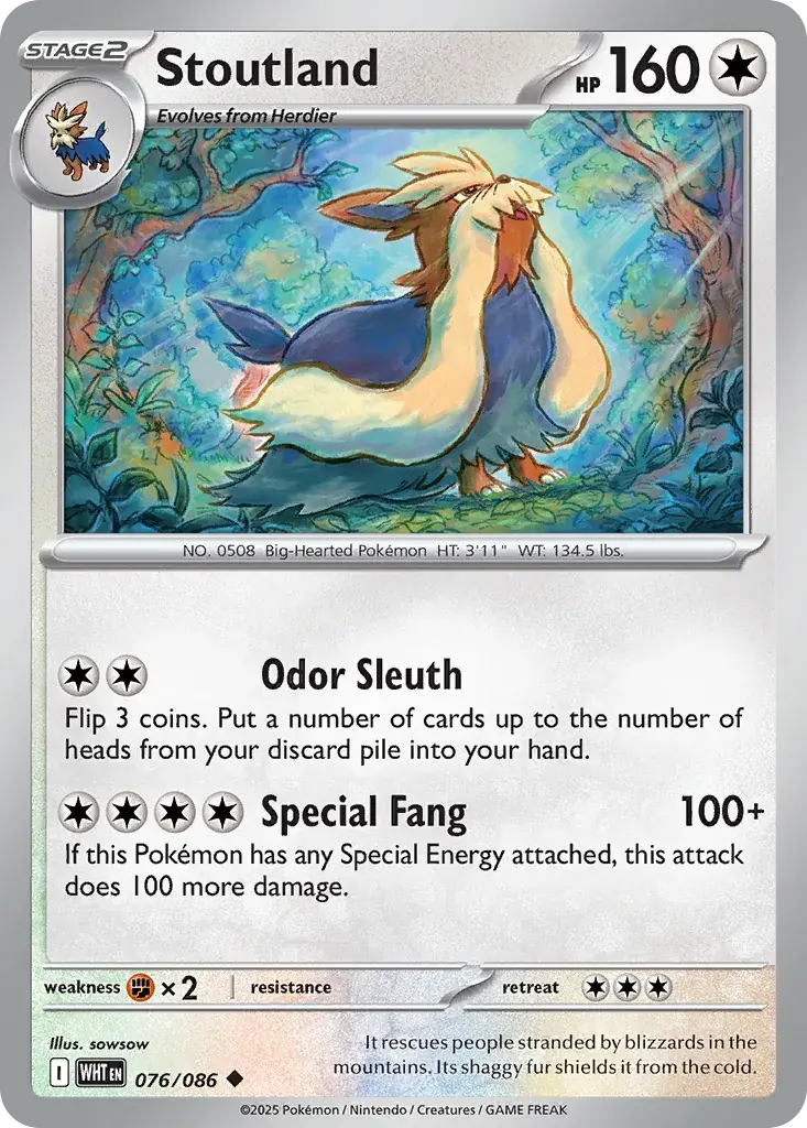 Stoutland White Flare Pokemon card