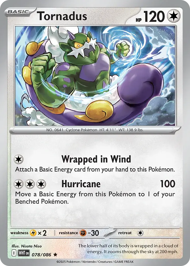 Tornadus White Flare Pokemon card
