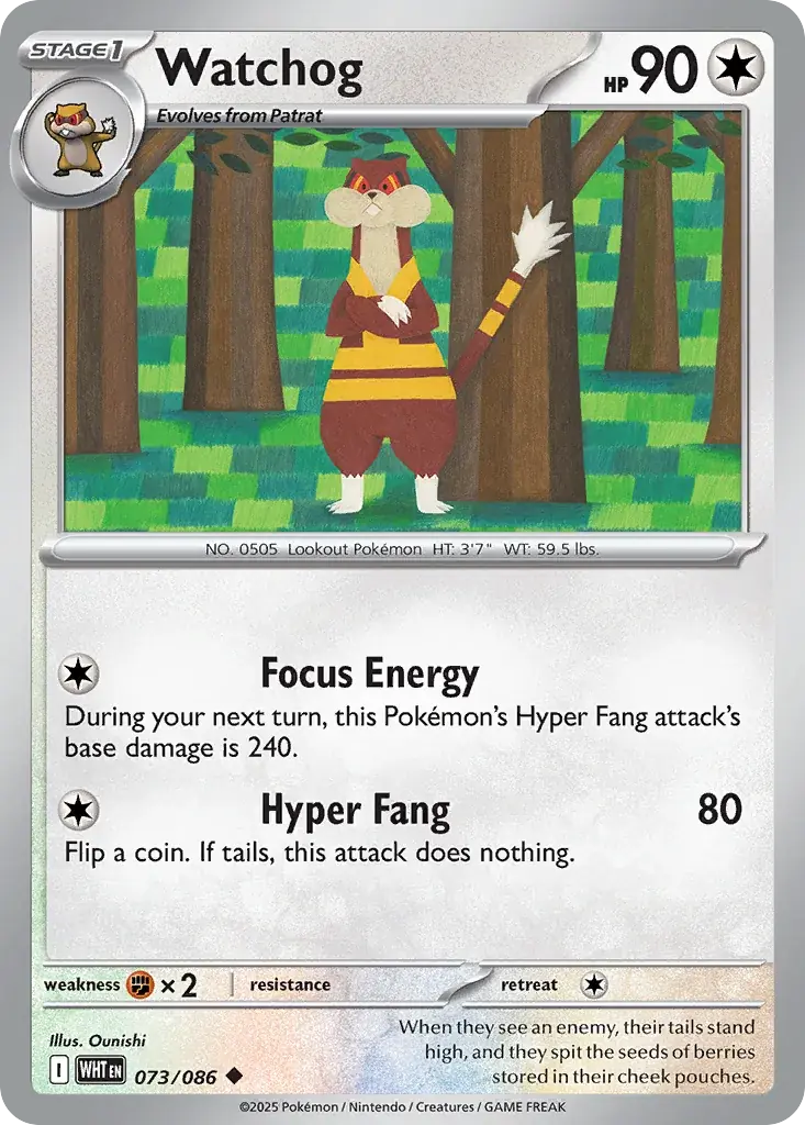 Watchog White Flare Pokemon card