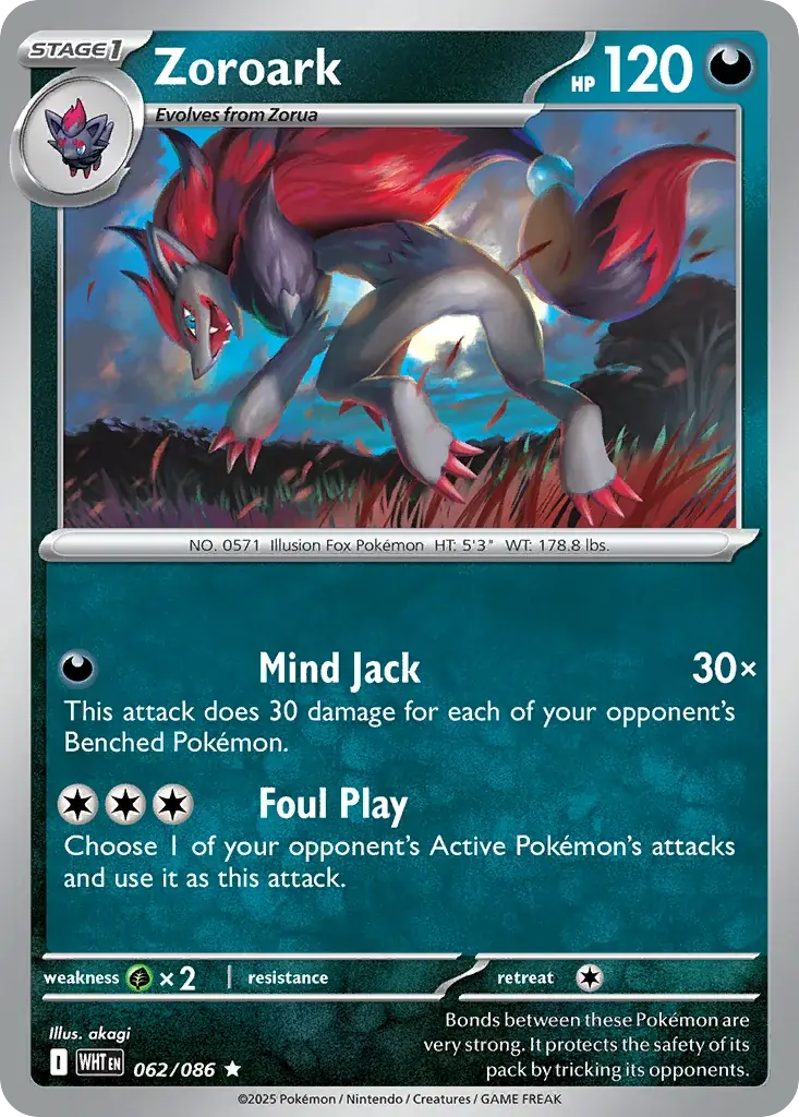 Zoroark White Flare Pokemon card