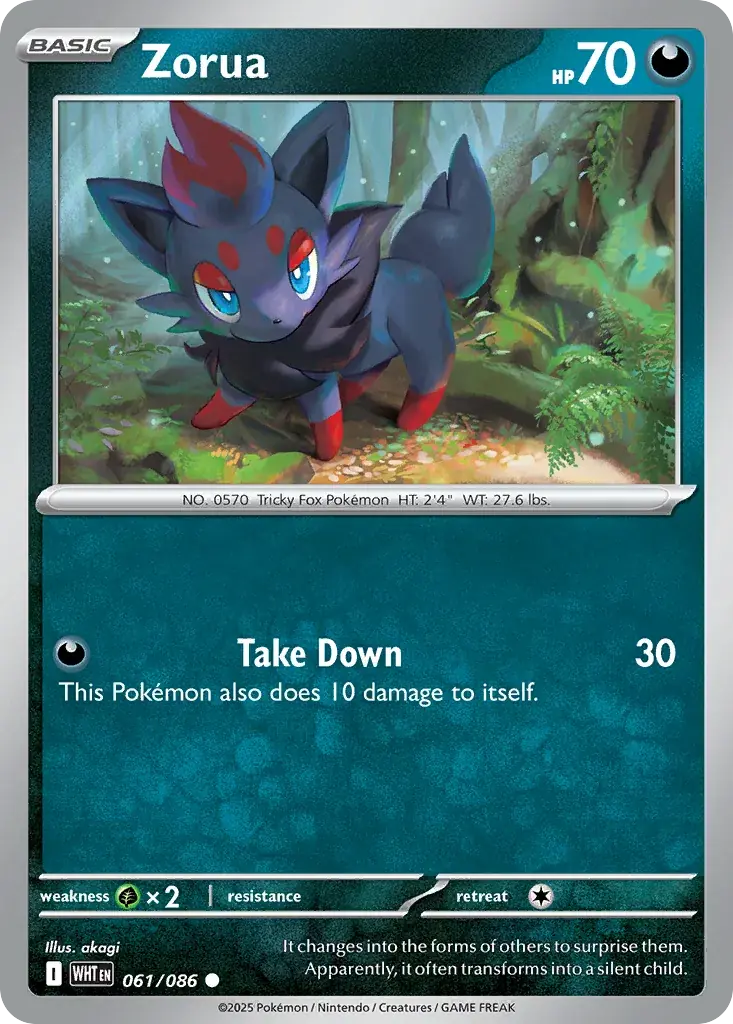 Zorua White Flare Pokemon card
