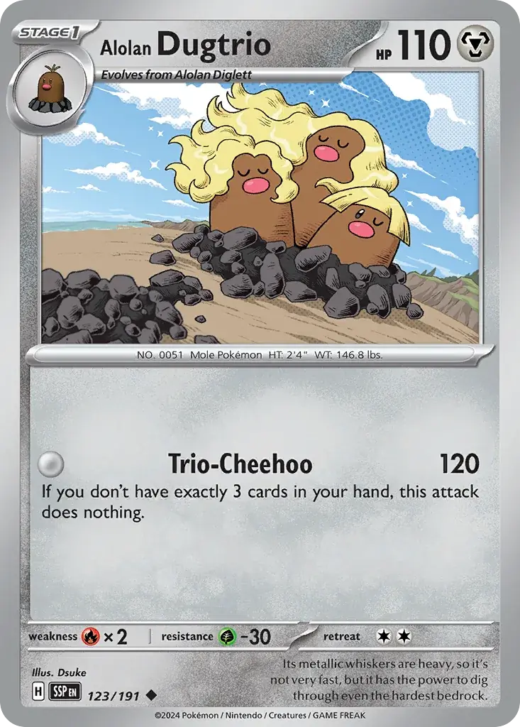 Alolan Dugtrio Surging Sparks Pokemon card