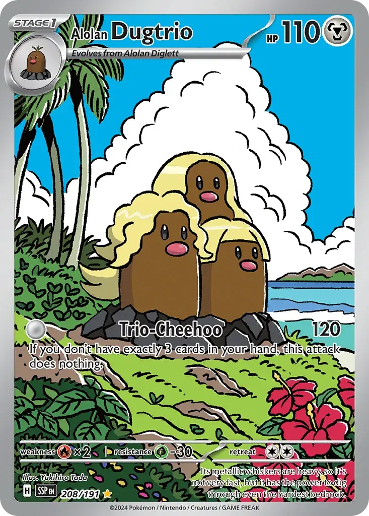 Alolan Dugtrio Surging Sparks Pokemon card