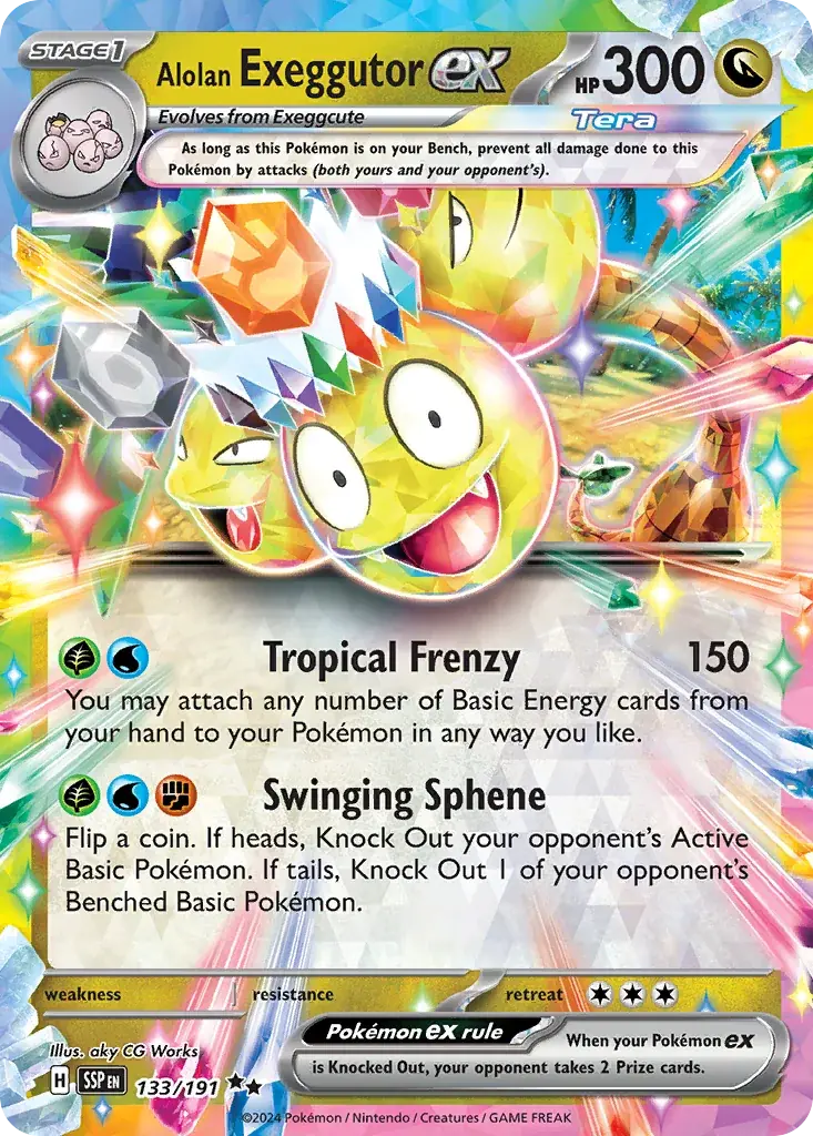 Alolan Exeggutor ex Surging Sparks Pokemon card