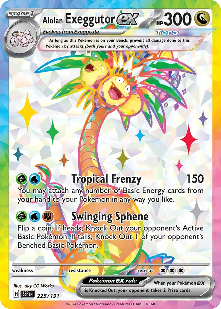 Alolan Exeggutor ex Surging Sparks Pokemon card
