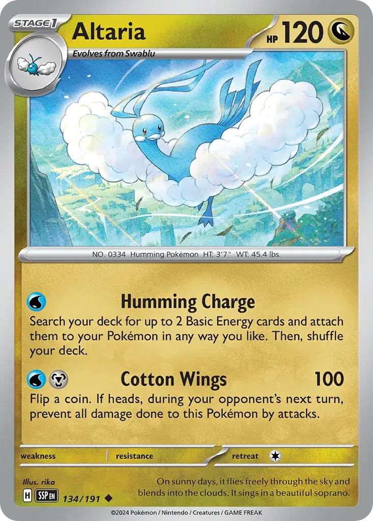 Altaria Surging Sparks Pokemon card