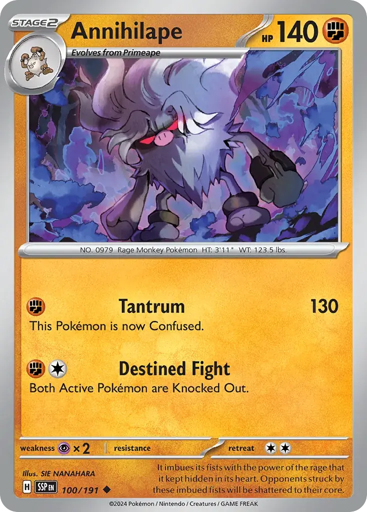 Annihilape Surging Sparks Pokemon card
