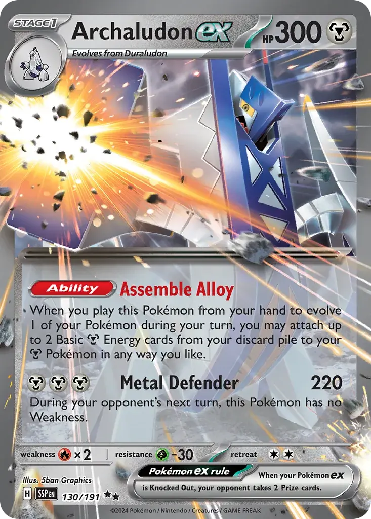 Archaludon ex Surging Sparks Pokemon card