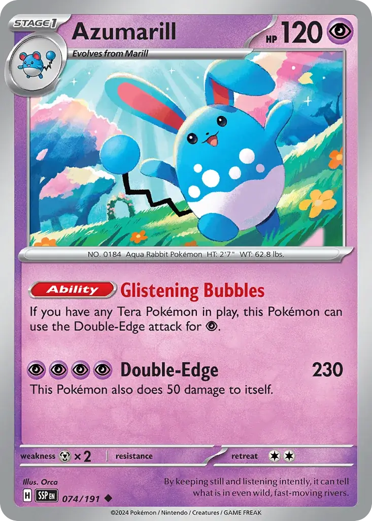 Azumarill Surging Sparks Pokemon card