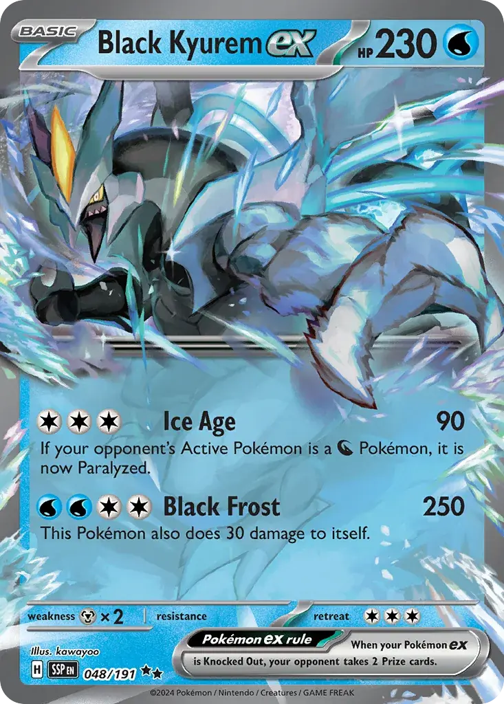 Black Kyurem ex Surging Sparks Pokemon card
