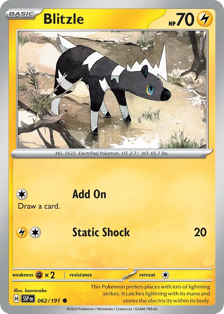 Blitzle Surging Sparks Pokemon card