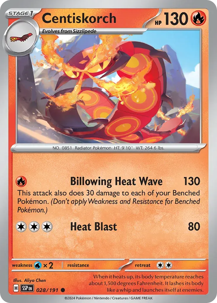 Centiskorch Surging Sparks Pokemon card