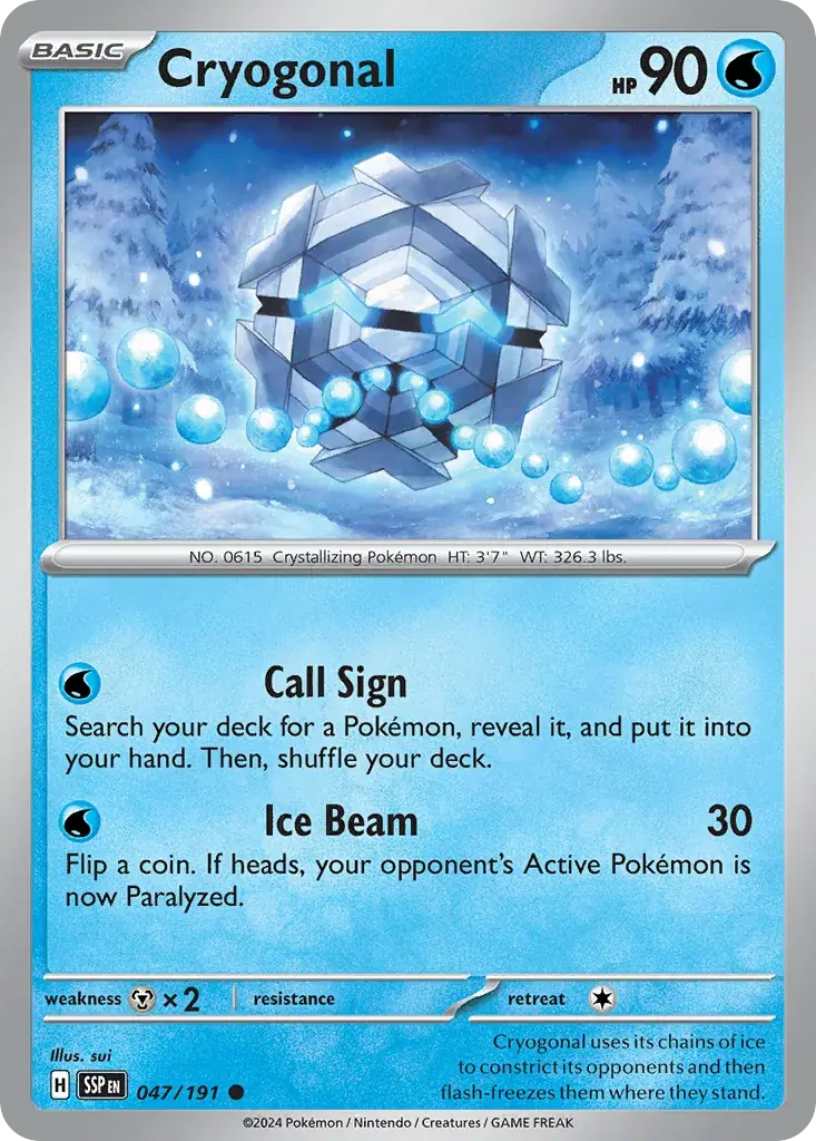 Cryogonal Surging Sparks Pokemon card
