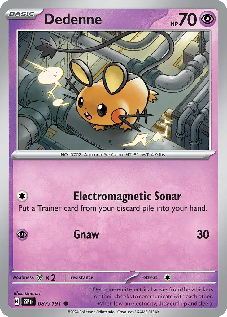 Dedenne Surging Sparks Pokemon card