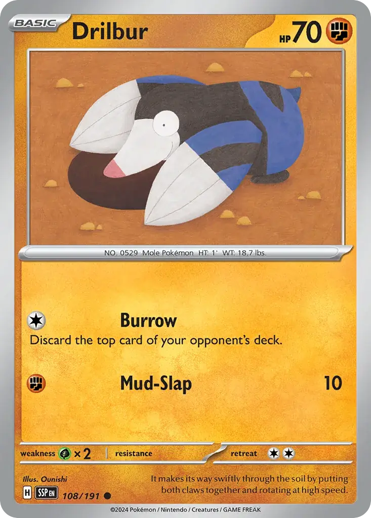 Drilbur Surging Sparks Pokemon card