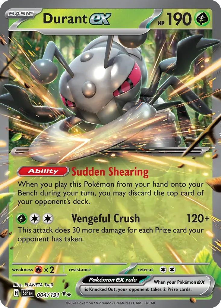 Durant ex Surging Sparks Pokemon card