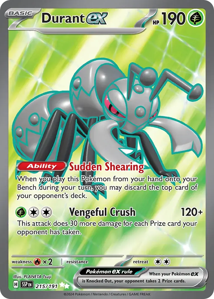 Durant ex Surging Sparks Pokemon card