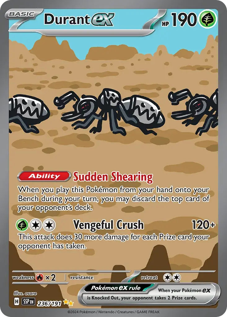 Durant ex Surging Sparks Pokemon card