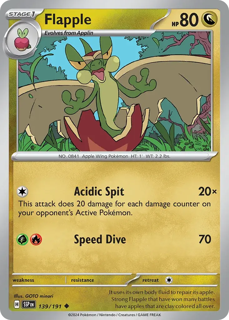 Flapple Surging Sparks Pokemon card
