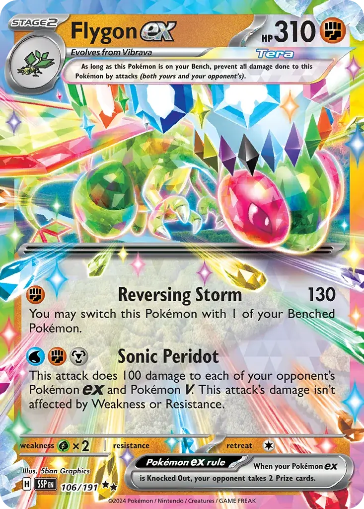 Flygon ex Surging Sparks Pokemon card