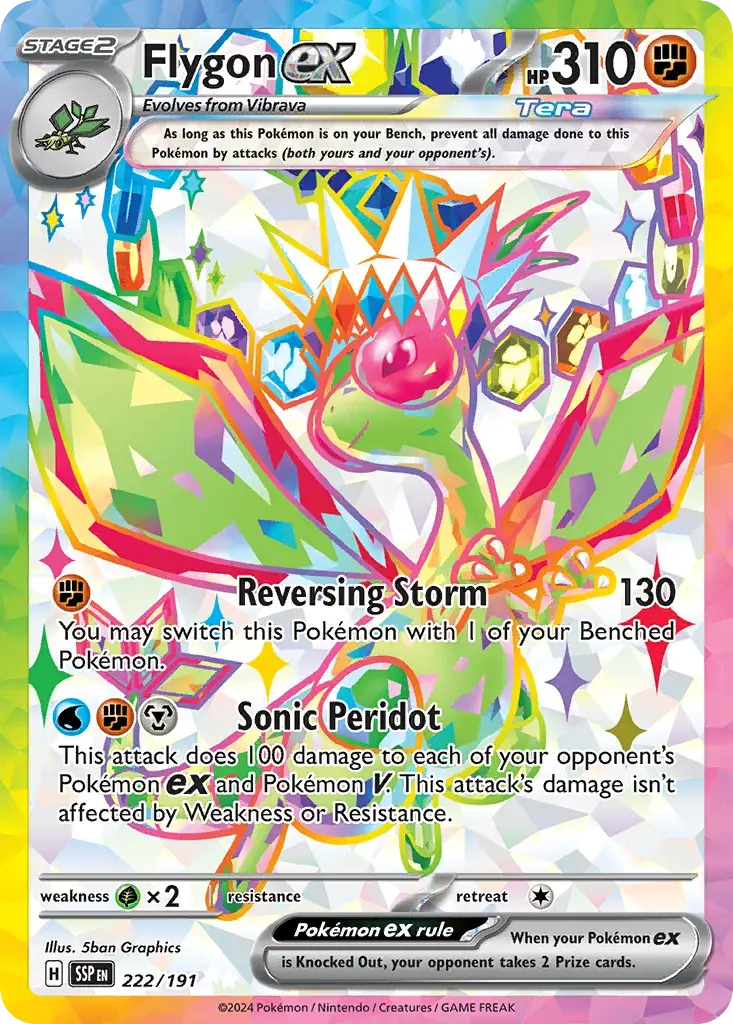 Flygon ex Surging Sparks Pokemon card