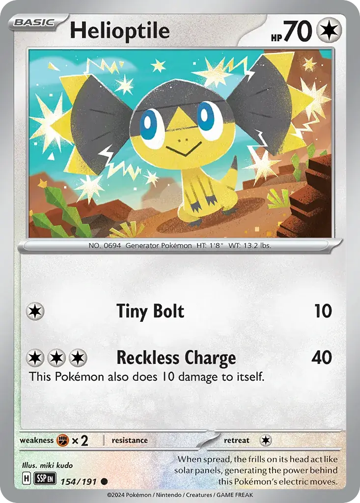 Helioptile Surging Sparks Pokemon card