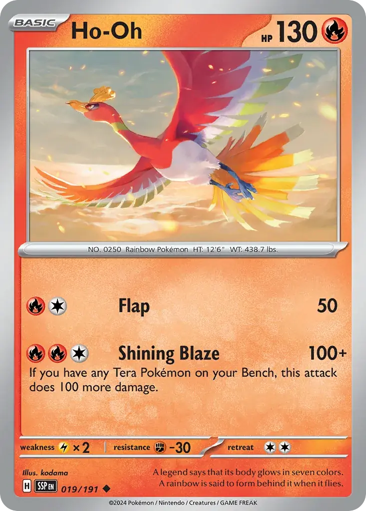 Ho-Oh Surging Sparks Pokemon card
