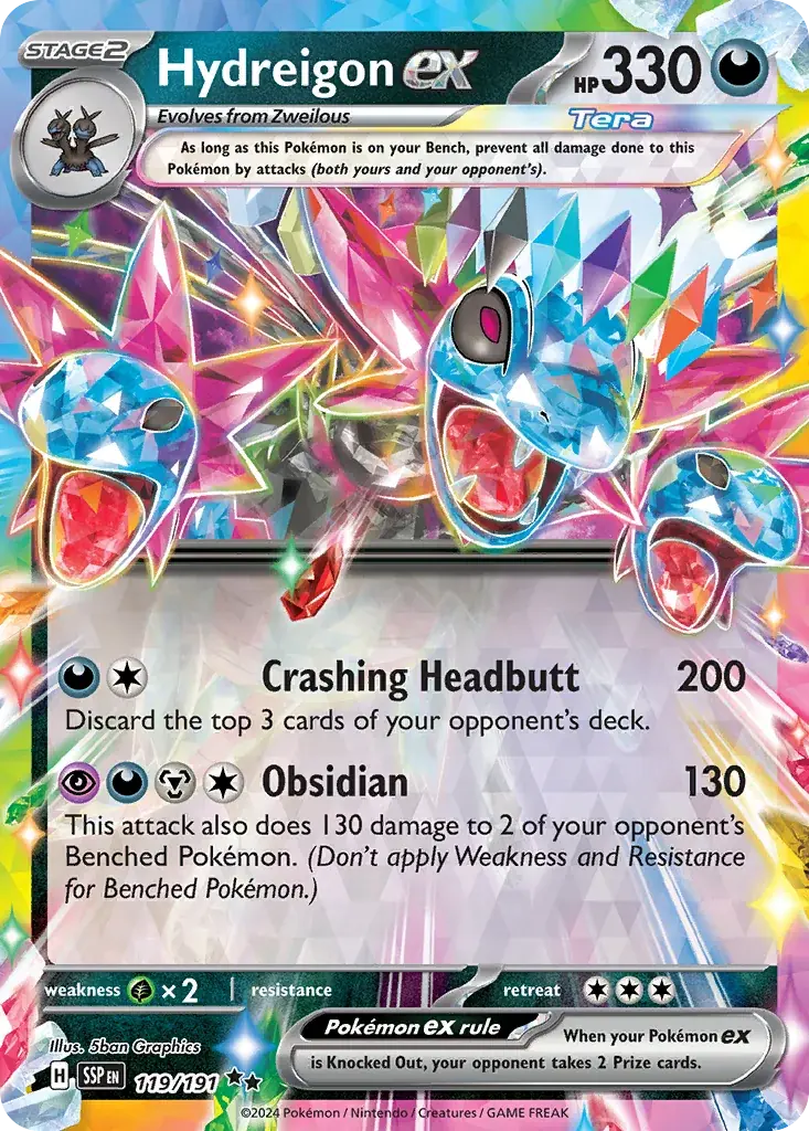 Hydreigon ex Surging Sparks Pokemon card