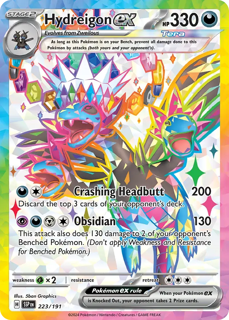 Hydreigon ex Surging Sparks Pokemon card