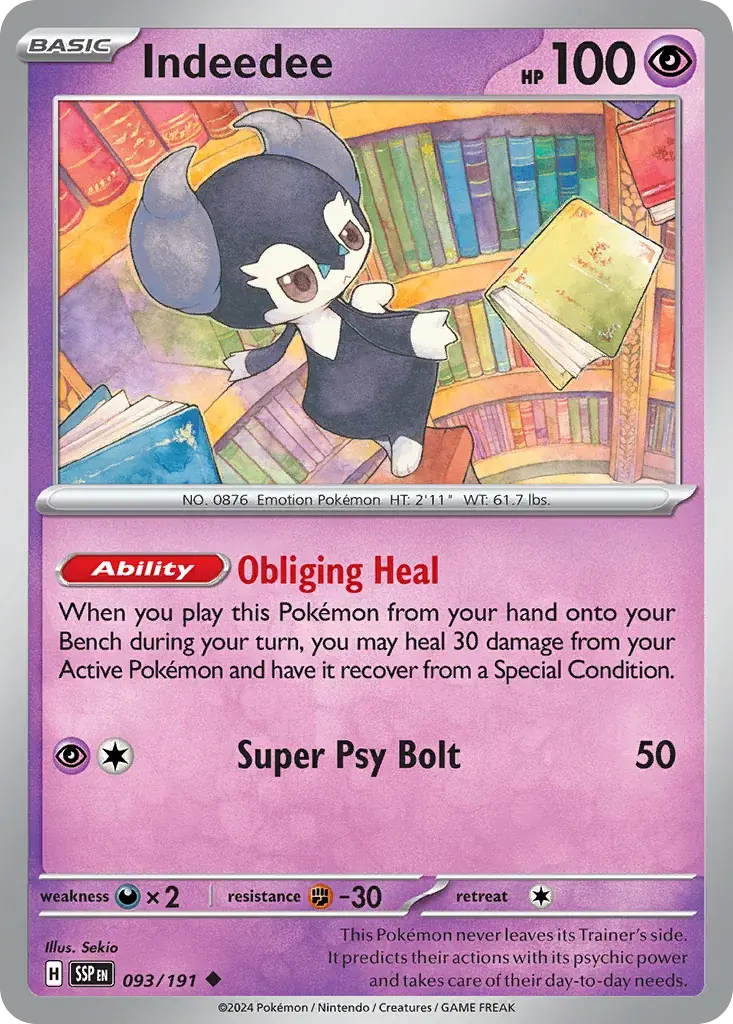 Indeedee Surging Sparks Pokemon card