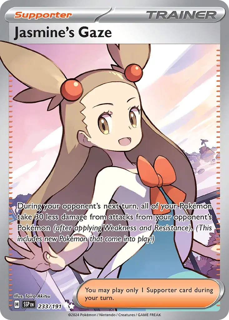 Jasmine's Gaze Surging Sparks Pokemon card