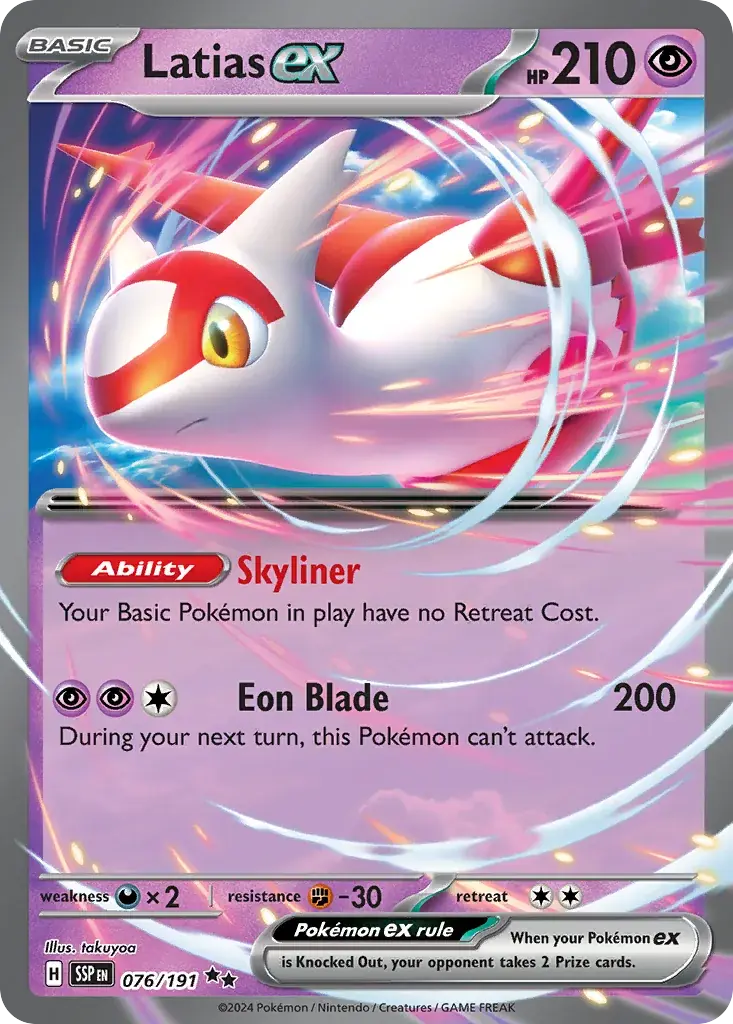Latias ex Surging Sparks Pokemon card