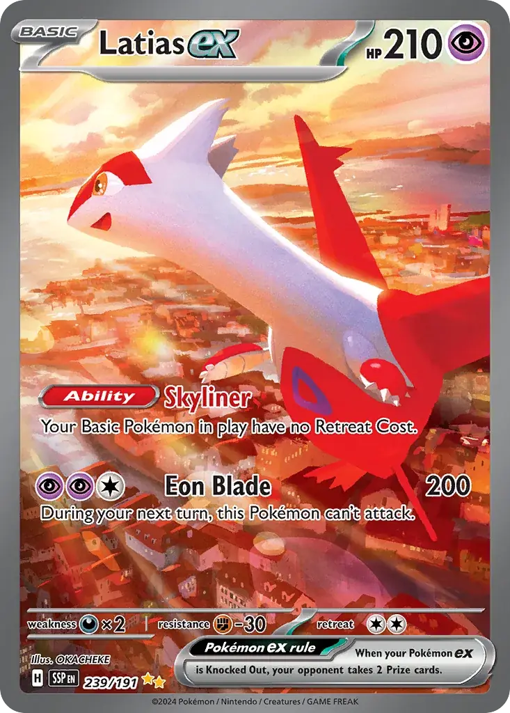 Latias ex Surging Sparks Pokemon card