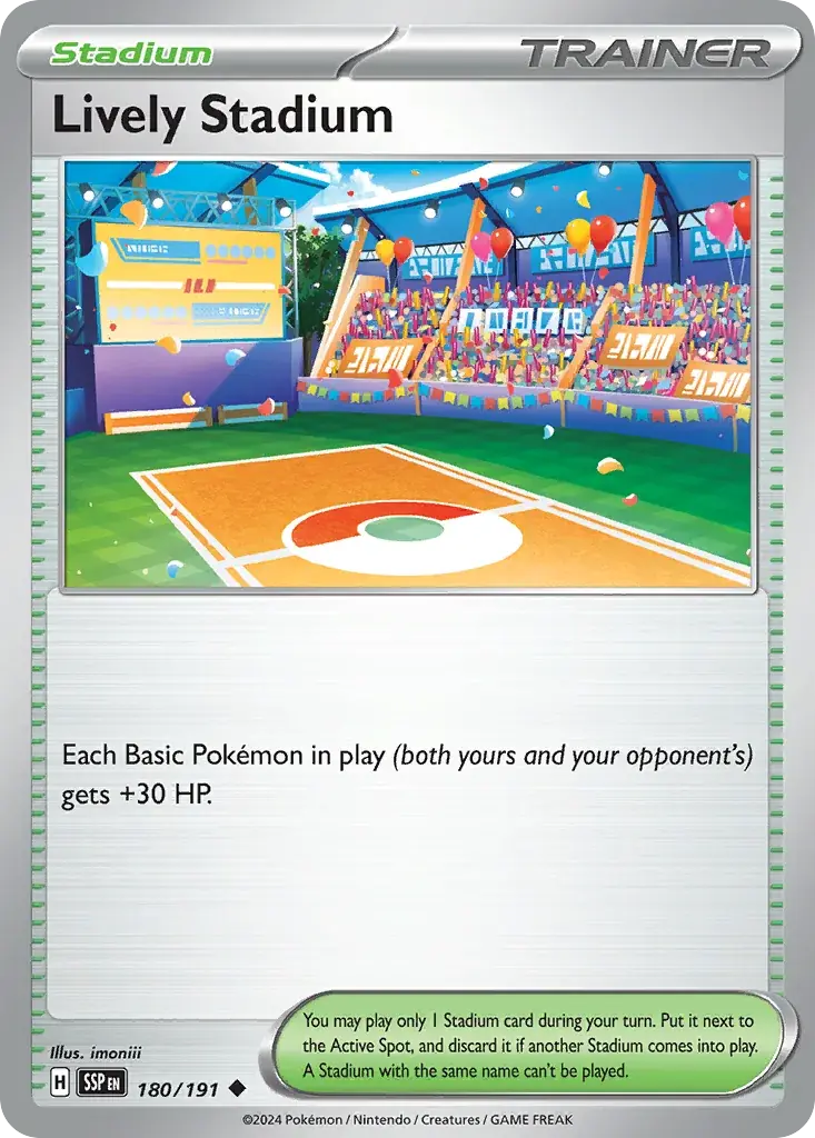 Lively Stadium Surging Sparks Pokemon card