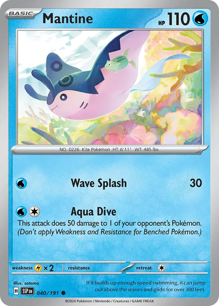 Mantine Surging Sparks Pokemon card