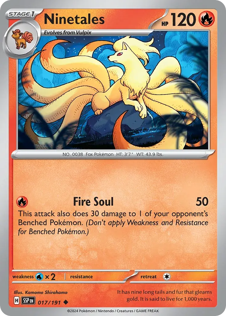 Ninetales Surging Sparks Pokemon card