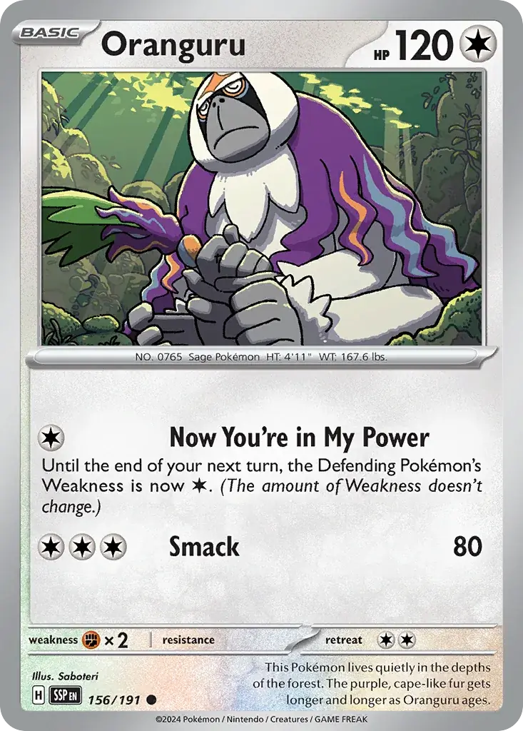 Oranguru Surging Sparks Pokemon card