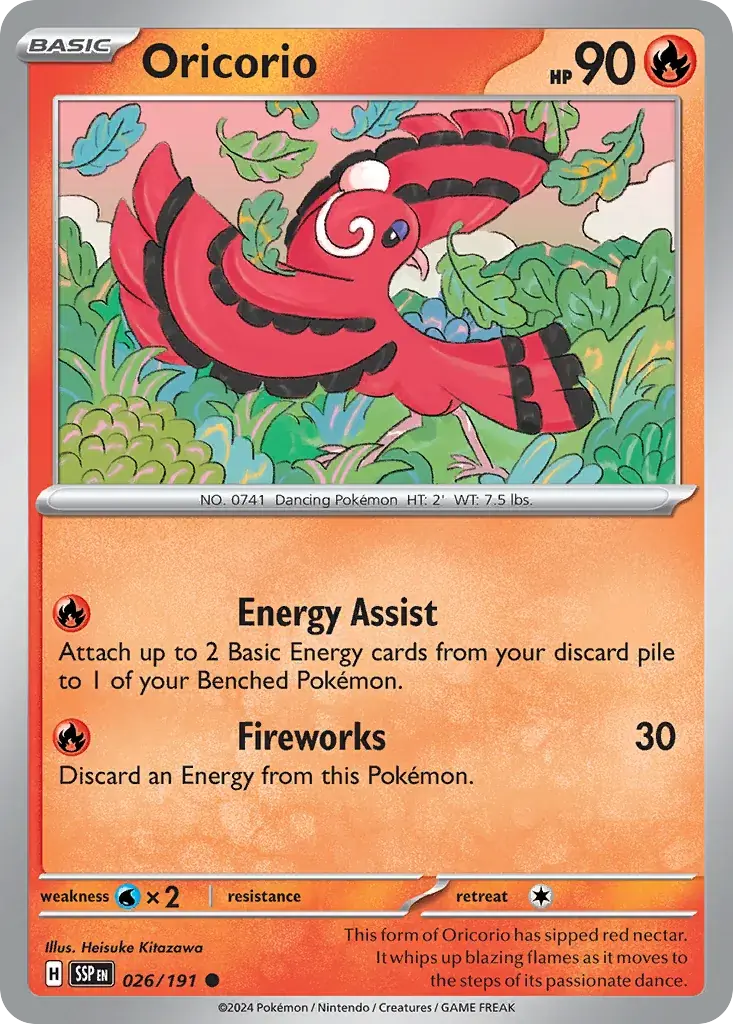Oricorio Surging Sparks Pokemon card