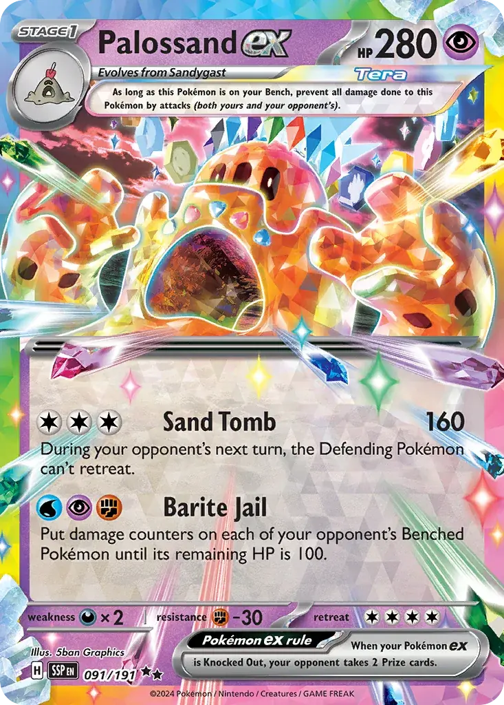 Palossand ex Surging Sparks Pokemon card