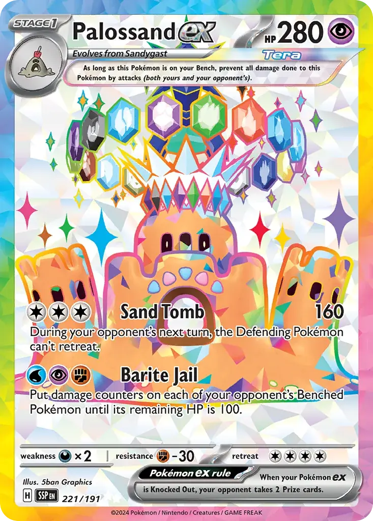 Palossand ex Surging Sparks Pokemon card