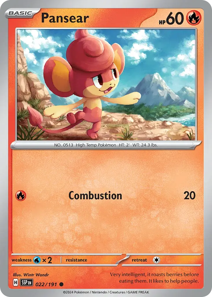 Pansear Surging Sparks Pokemon card