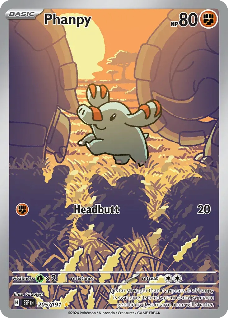 Phanpy Surging Sparks Pokemon card