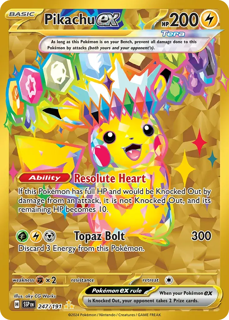 Pikachu ex Surging Sparks Pokemon card