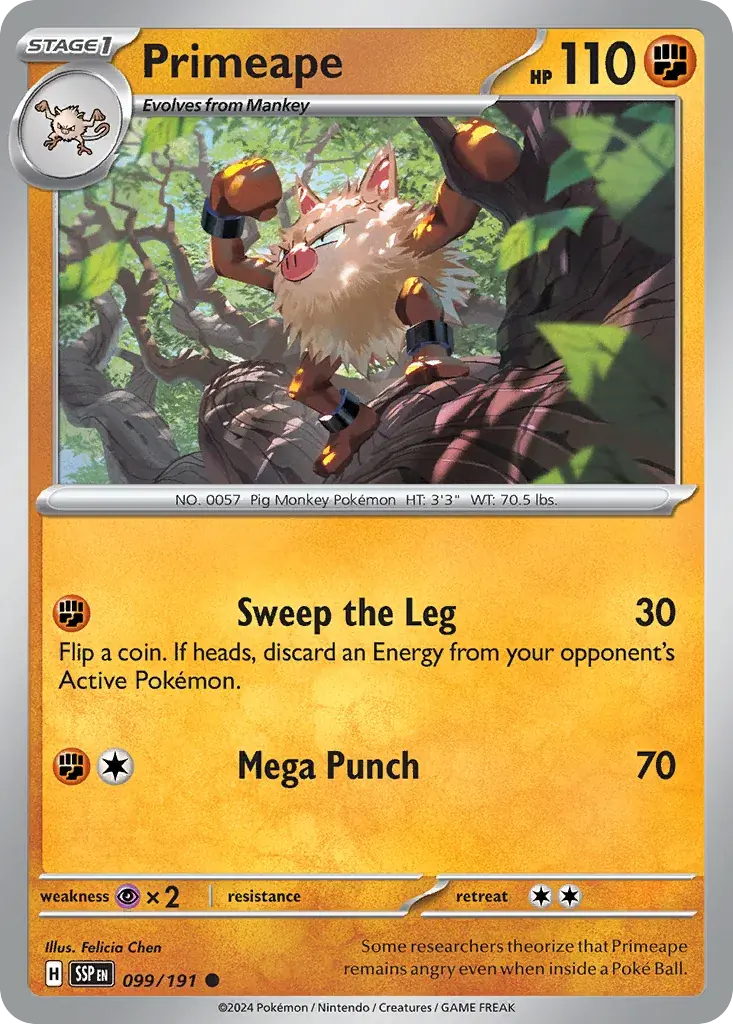 Primeape Surging Sparks Pokemon card