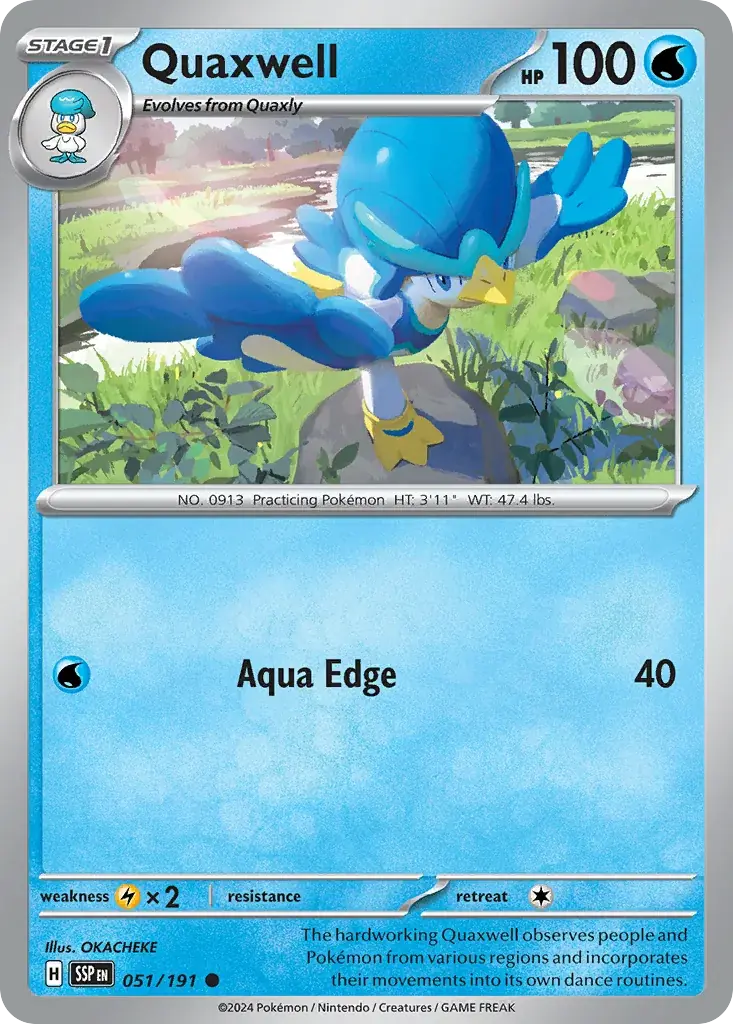 Quaxwell Surging Sparks Pokemon card