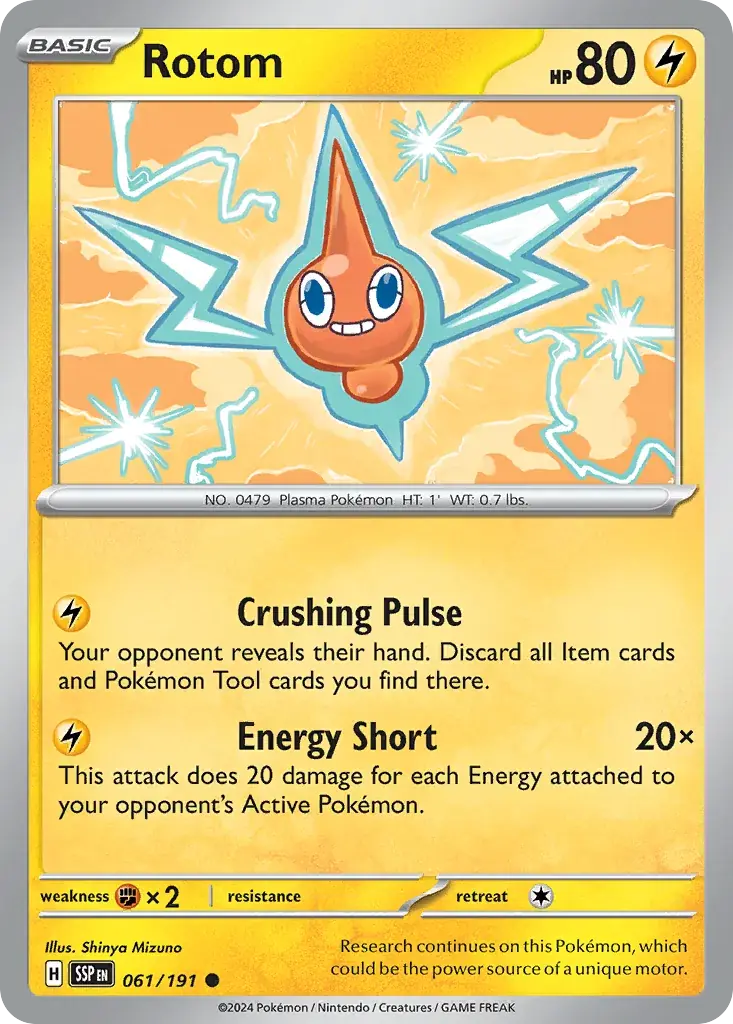 Rotom Surging Sparks Pokemon card