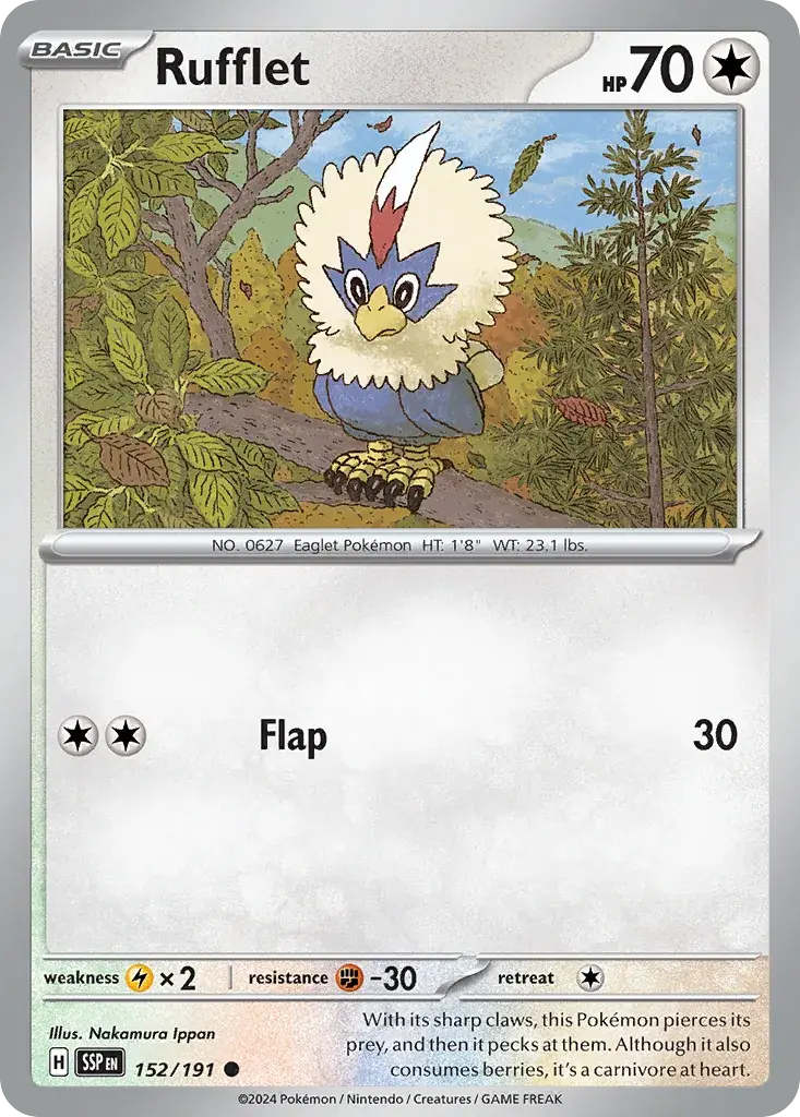 Rufflet Surging Sparks Pokemon card