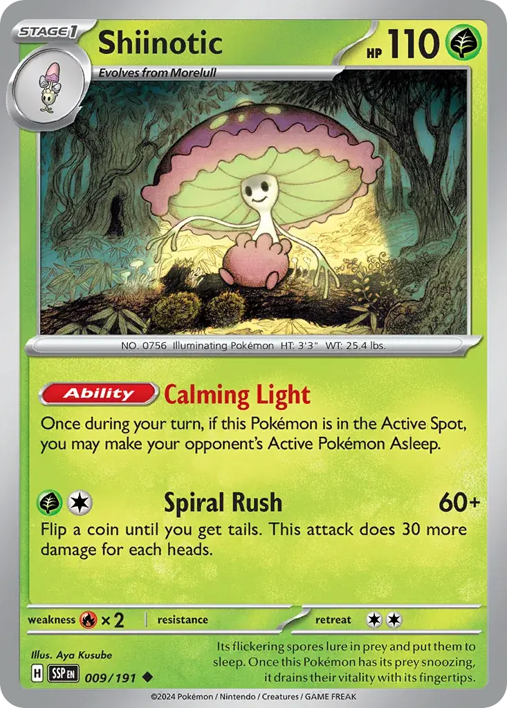 Shiinotic Surging Sparks Pokemon card