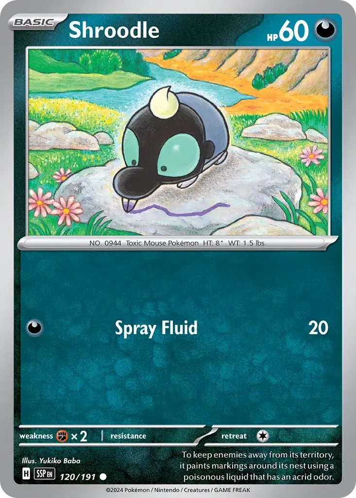 Shroodle Surging Sparks Pokemon card