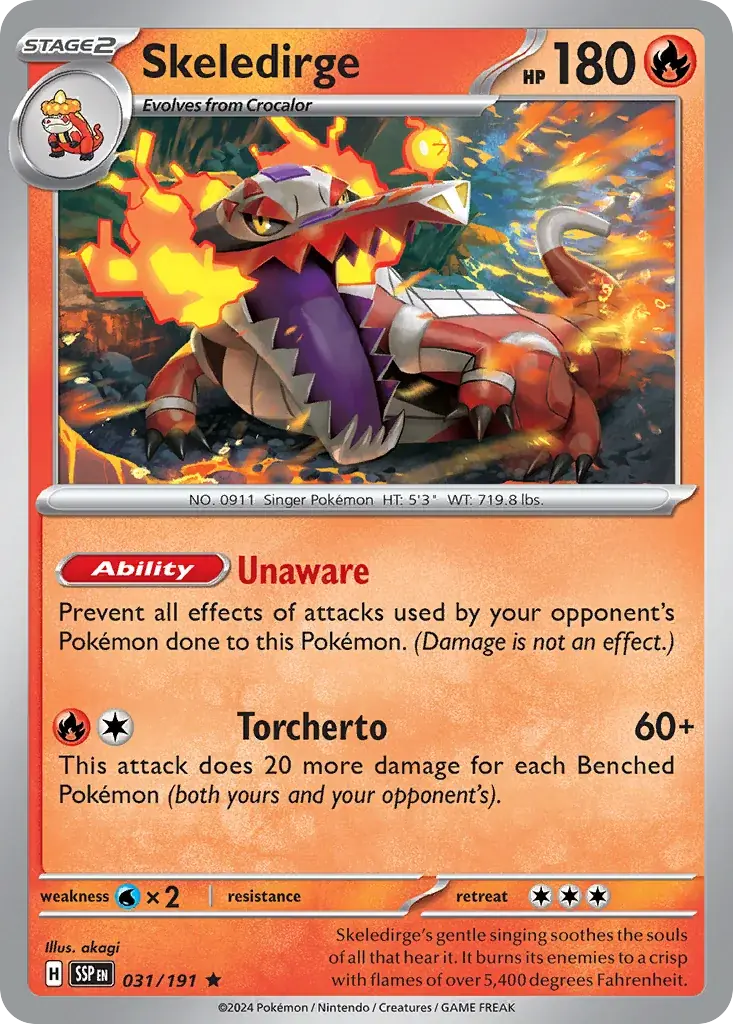 Skeledirge Surging Sparks Pokemon card